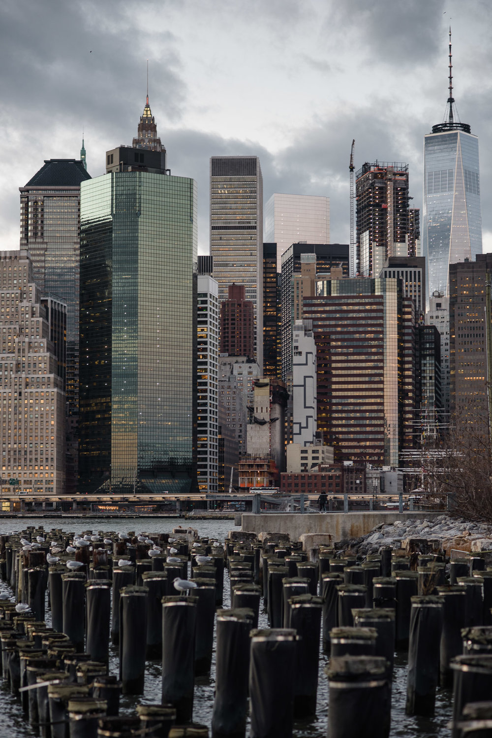  Lower Manhattan from Brooklyn at Dusk, Sunset, NYC 