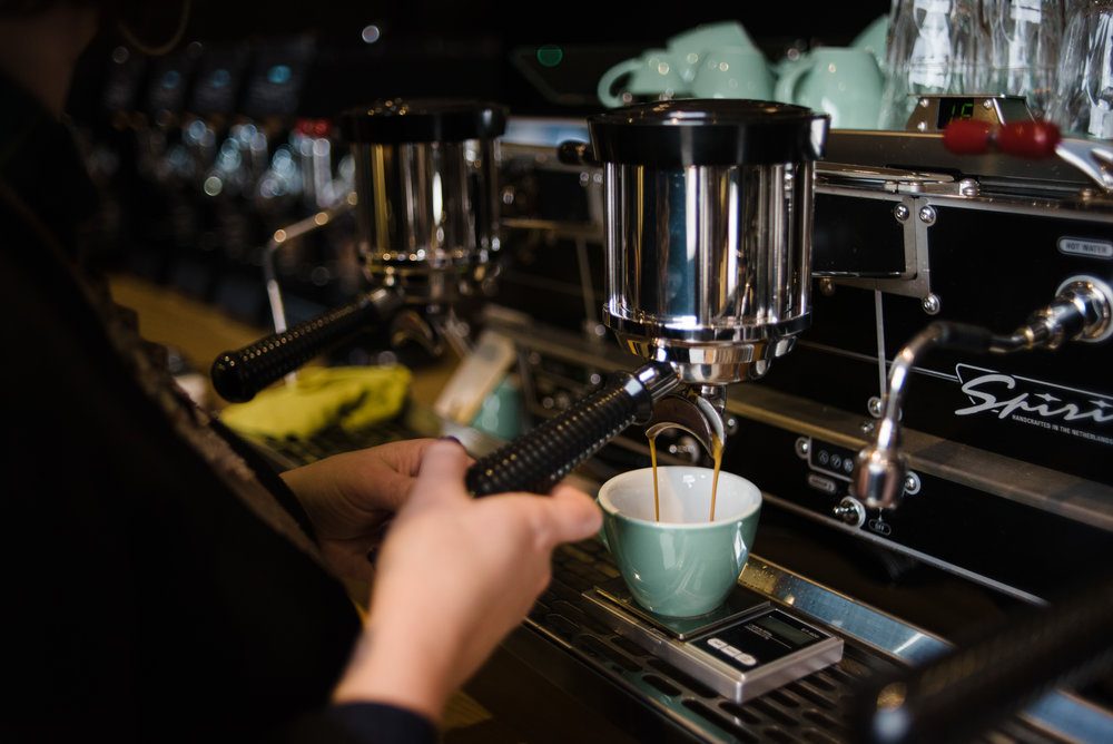  Kees Van Der Westen espresso machine in the Customer experience centre at Bailies Coffee Roasters, Belfast, Northern Ireland 