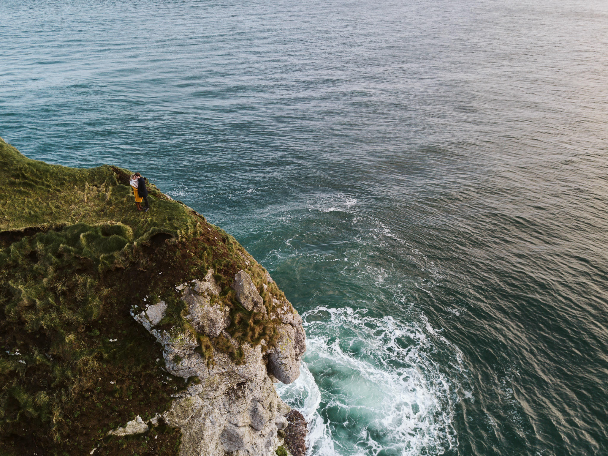 Kinbane Castle, Kinbane Head, Causeway Coast, Engagmenet Portrait Drone Shoot