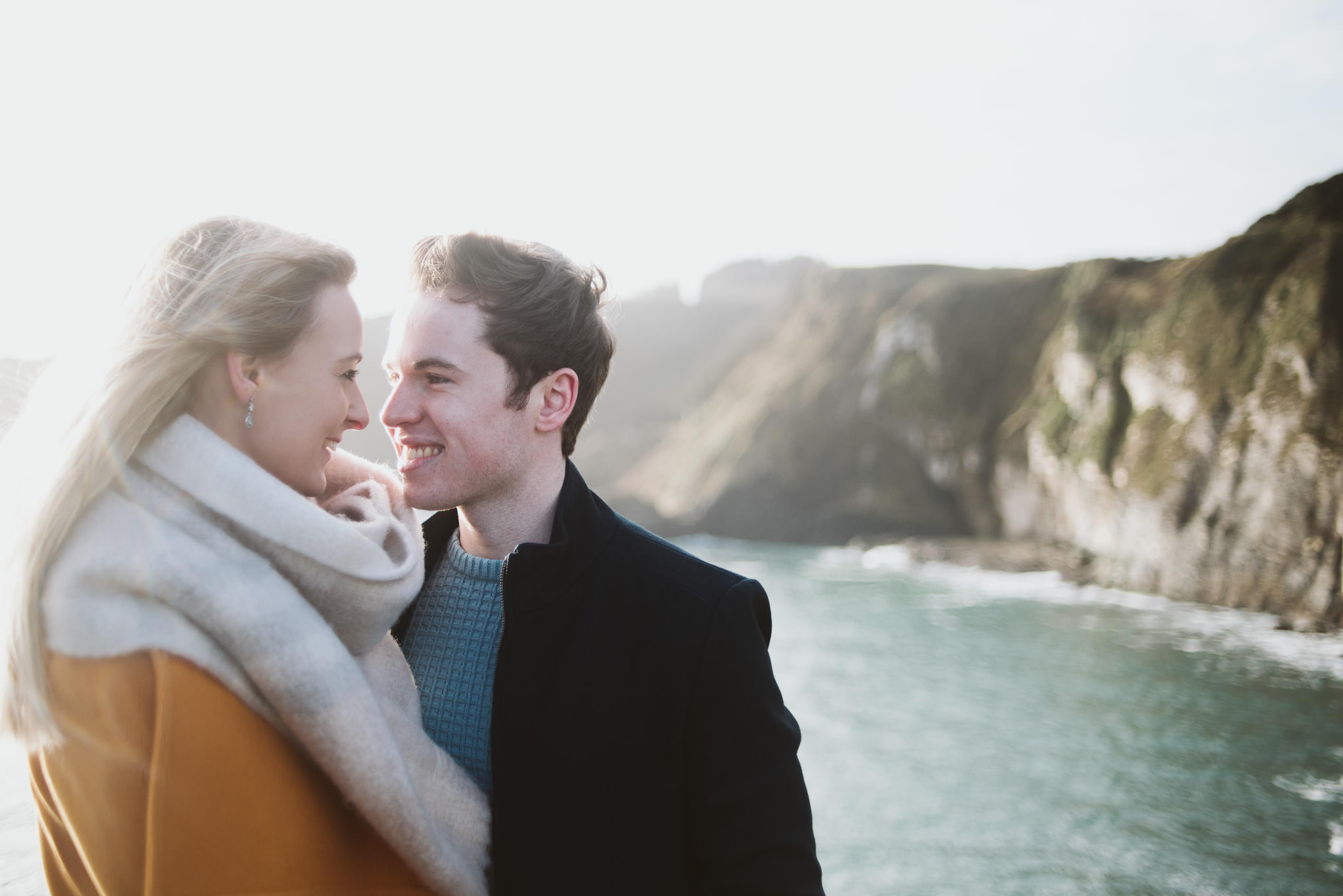 Kinbane Castle, Kinbane Head, Causeway Coast, Engagmenet Portrait Drone Shoot