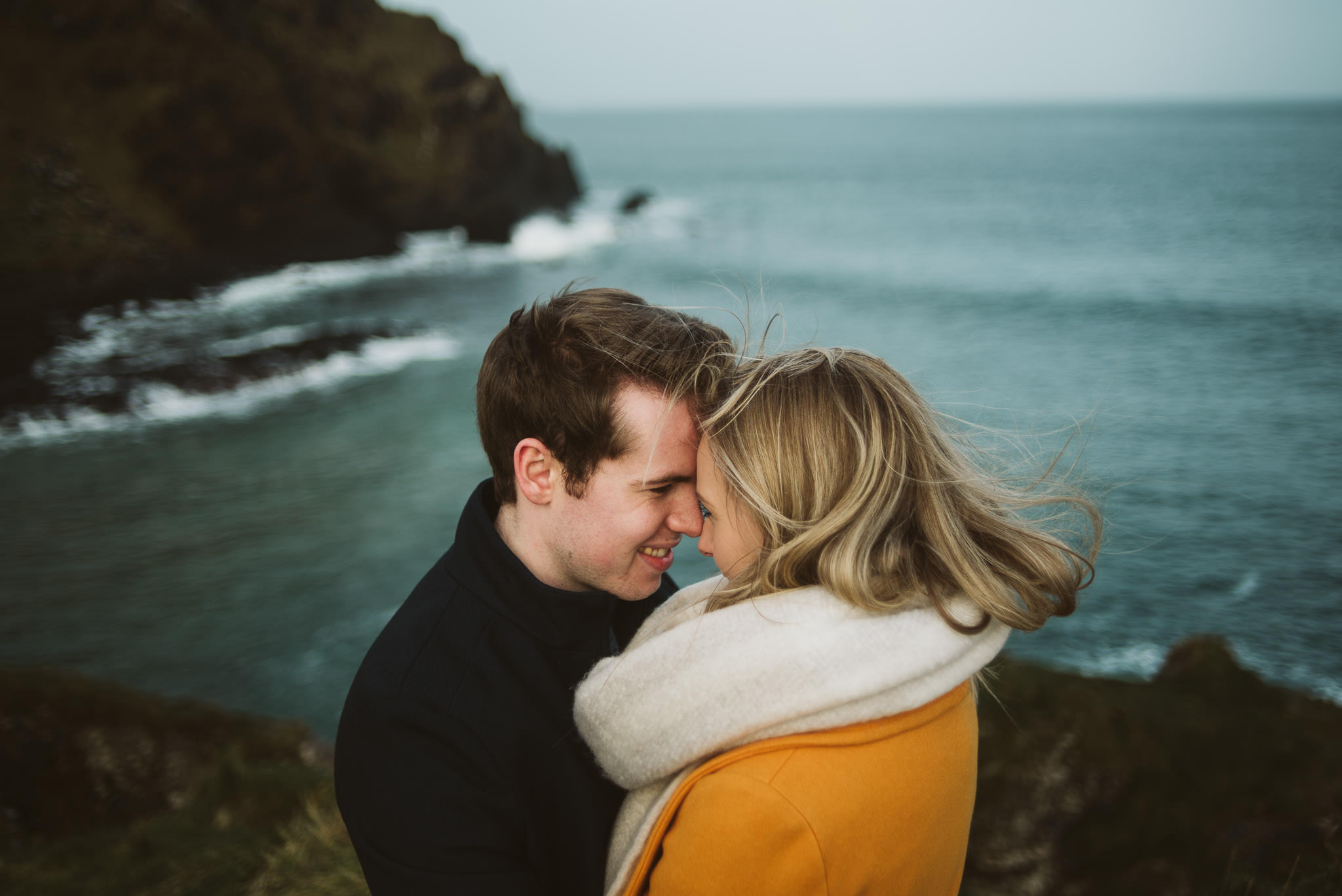 Kinbane Castle, Kinbane Head, Causeway Coast, Engagmenet Portrait Drone Shoot
