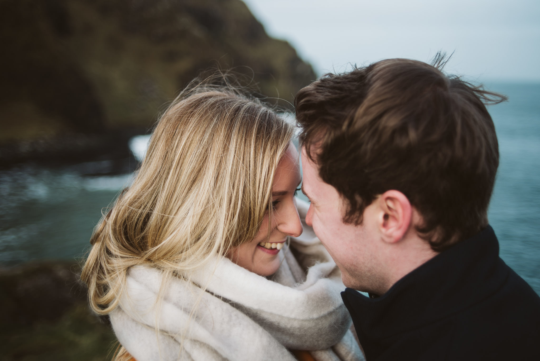 Kinbane Castle, Kinbane Head, Causeway Coast, Engagmenet Portrait Drone Shoot