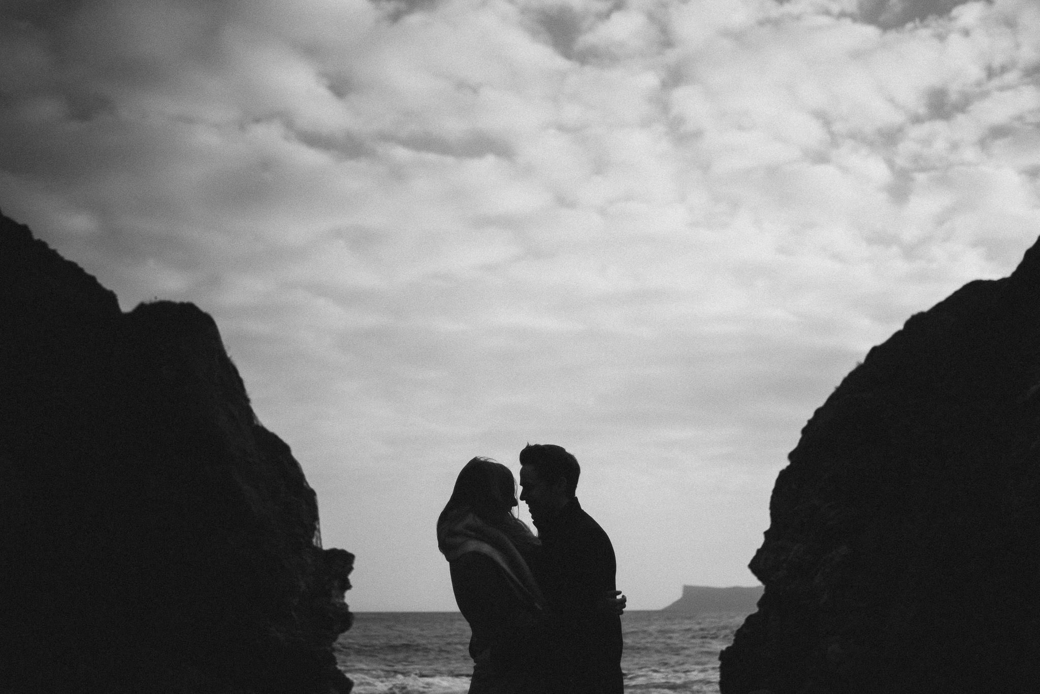Kinbane Castle, Kinbane Head, Causeway Coast, Engagmenet Portrait Drone Shoot