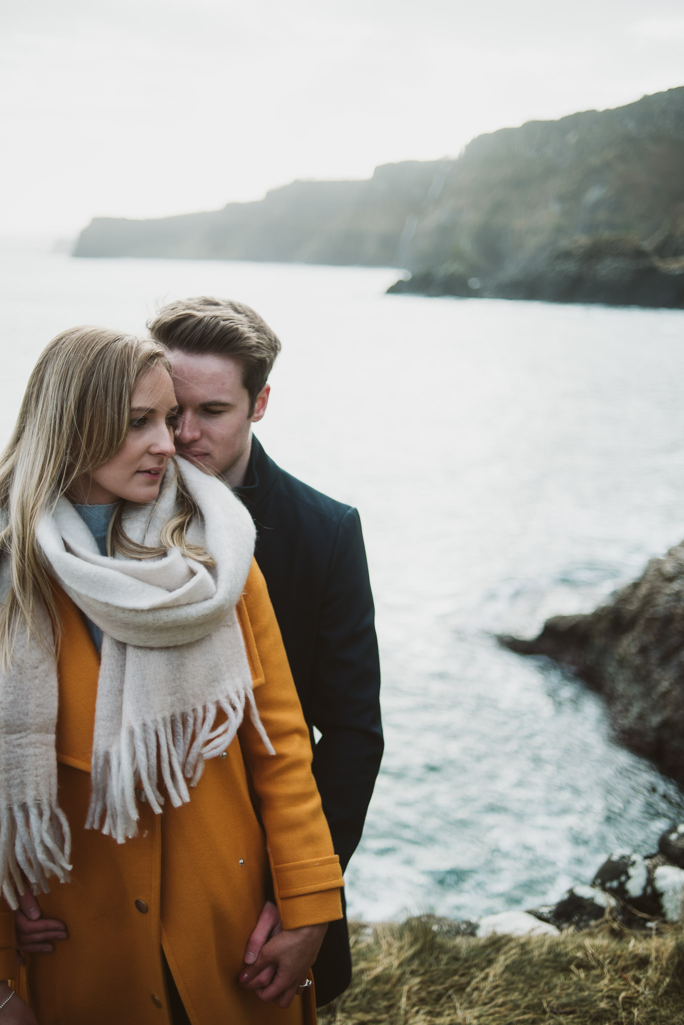 Kinbane Castle, Kinbane Head, Causeway Coast, Engagmenet Portrait Drone Shoot