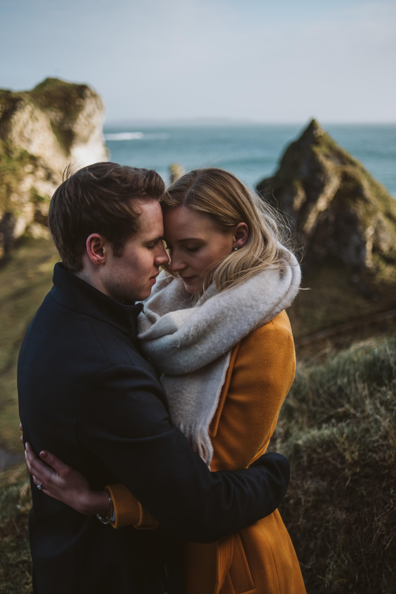 Kinbane Castle, Kinbane Head, Causeway Coast, Engagmenet Portrait Drone Shoot